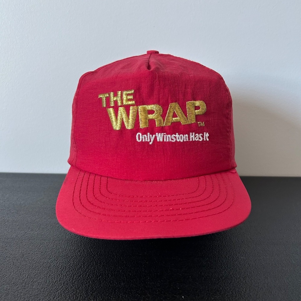 Vintage 90s Winston Hat Cap Snap Back Adjustable Red The Wrap Cigarettes Adult